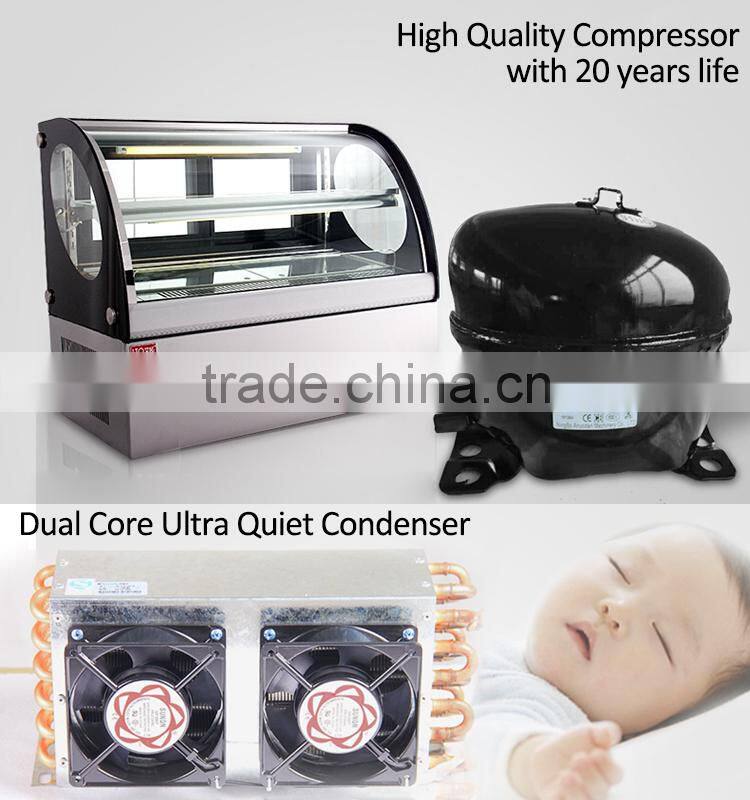 RI-900 Curved Glass Cake Display Refrigerator Bakery Showcase