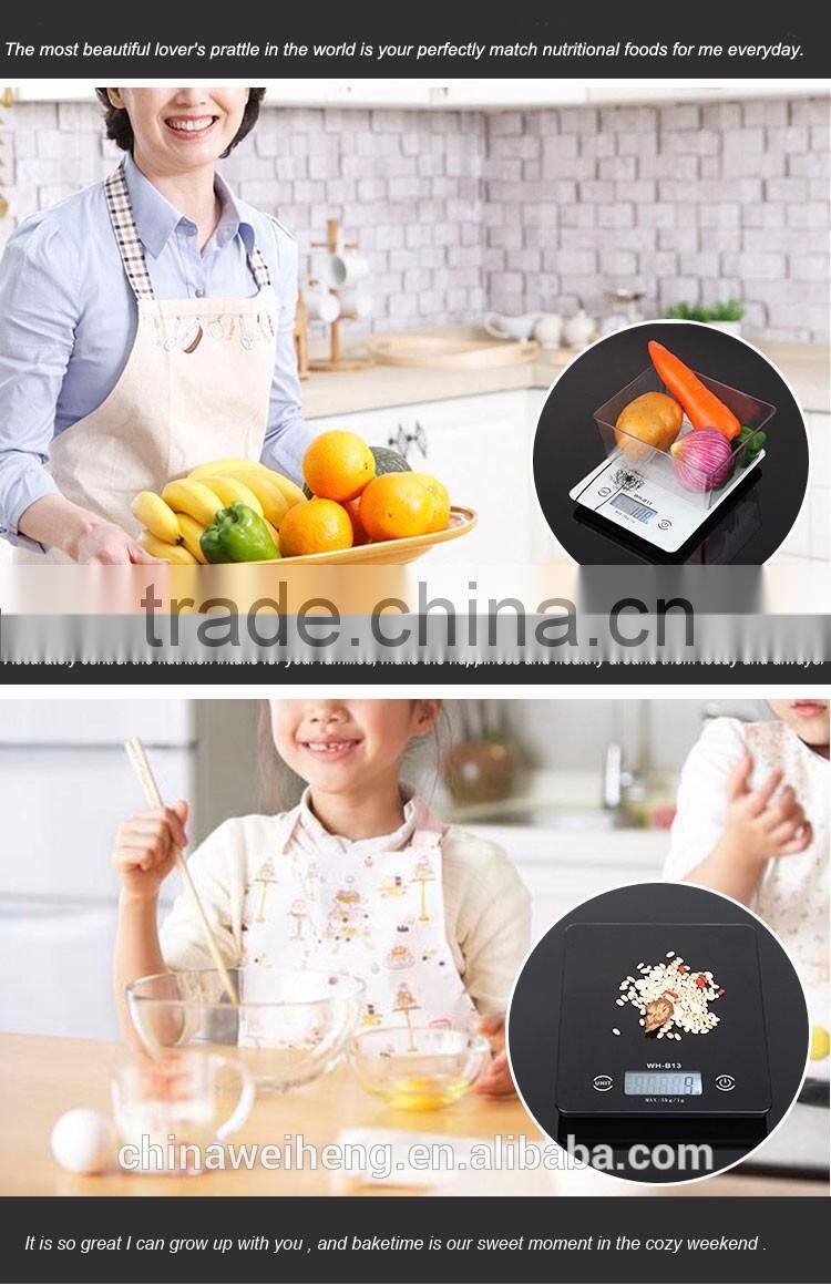 WH-B13L tempered glass manual electronic digital kitchen scale 5kg