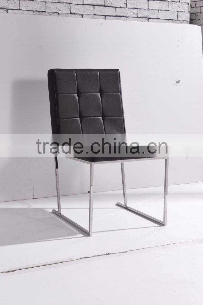 2016 popular design black color PU high rebound sponge +iron leather office chair four legs china supplier foshan