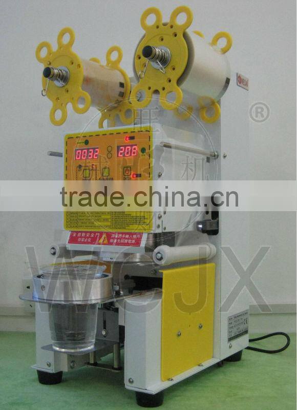 WCS-F99-AAA 110V / 220V White fully automatic CE approval Bubble tea cup sealing machine
