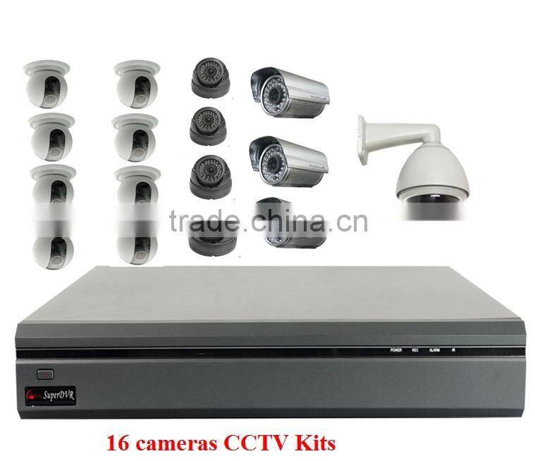 16ch multi-language CCTV Surveillance System h 264 dvr kits