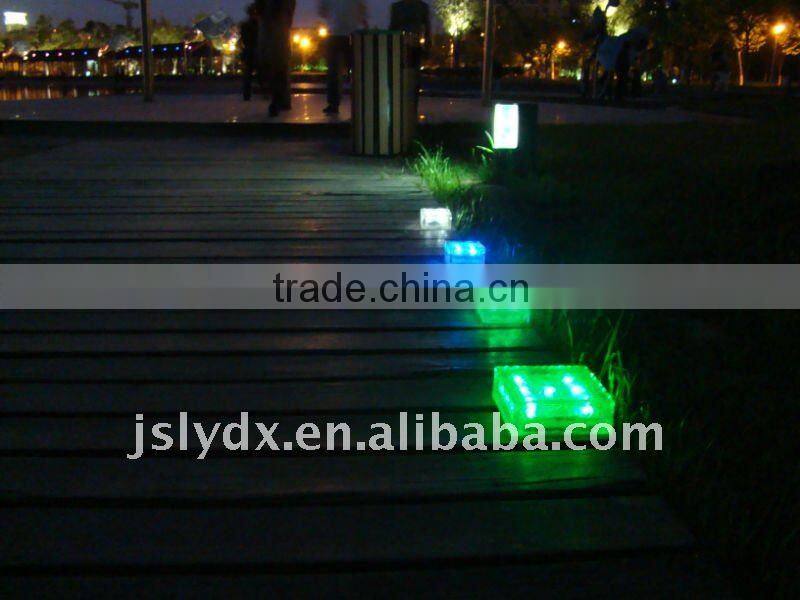 O Solar Ice Glass Brick LED light, solar light, underground paver light