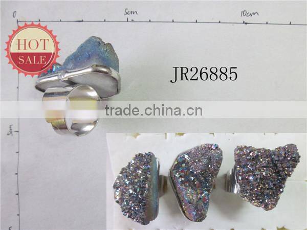 Natural Amethyst Crystal Stone Ring