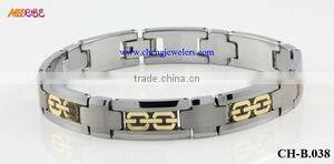Wholesale Hot Sale New Design and High Quality Fashion Tungsten Jewelery IP Gold Magnetic Bracelet