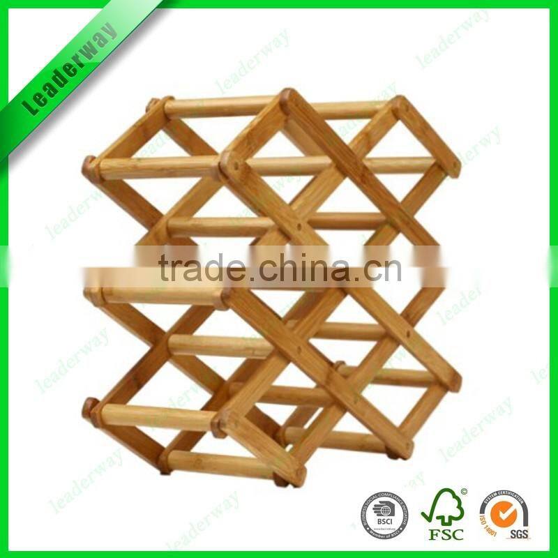 New design 3 bottle bamboo wine glass rack