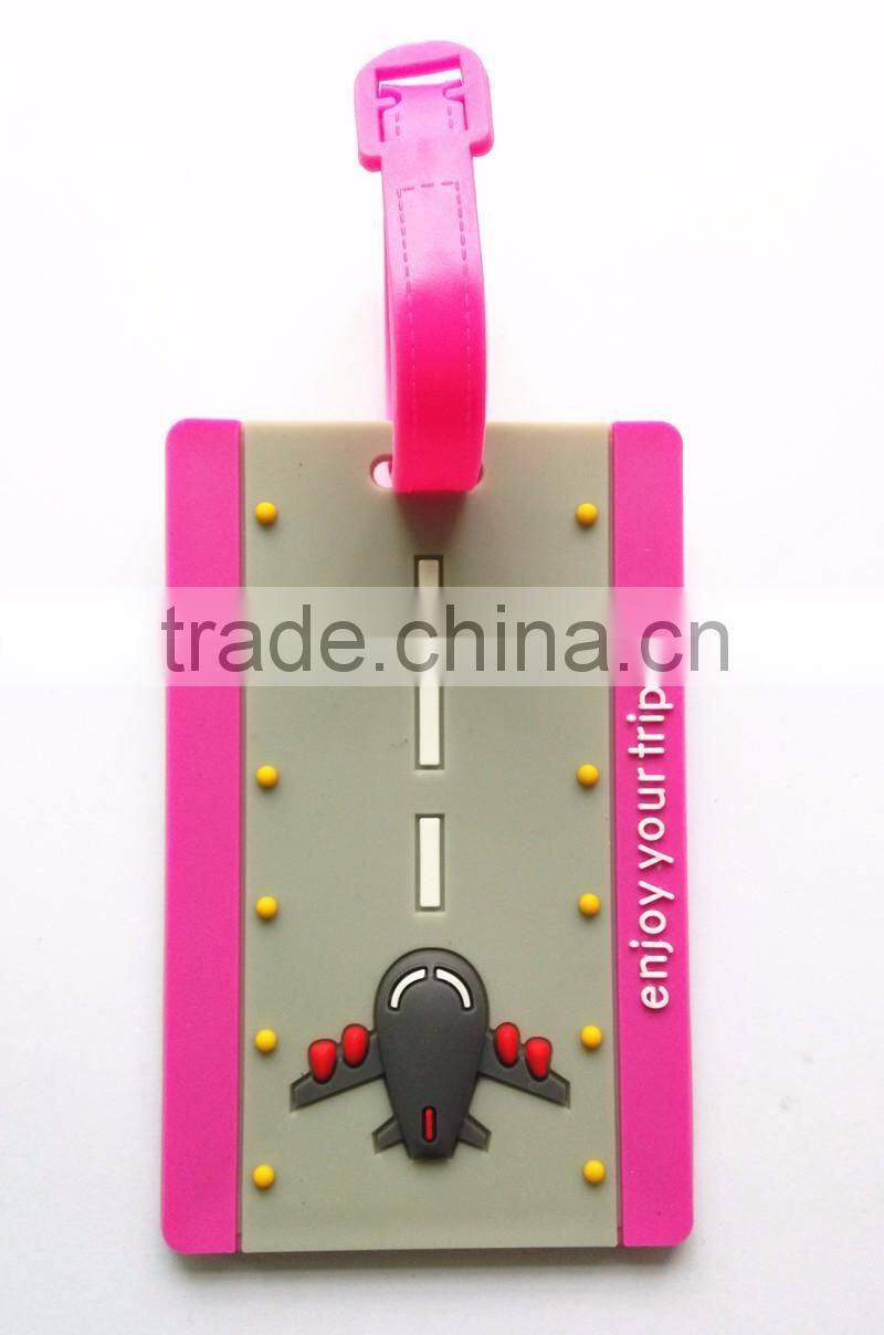 Wholesale Manufacture Custom Airplane Shaped Bag Tag Soft PVC Rubber Luggage Tag