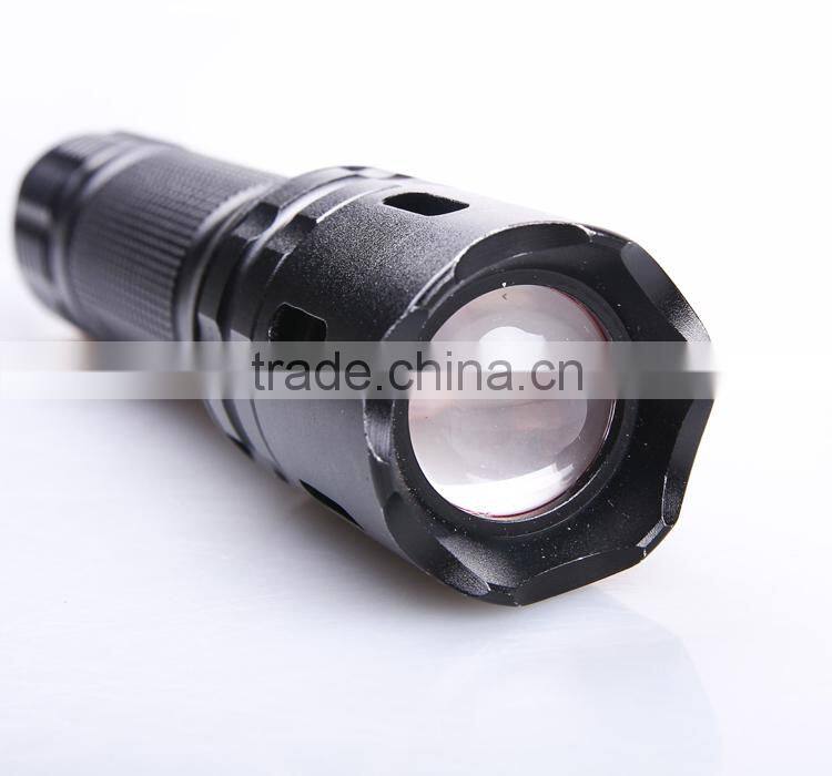 Hiph Power Zoom Aluminum Flashlight , XP-E R2 LED Torch