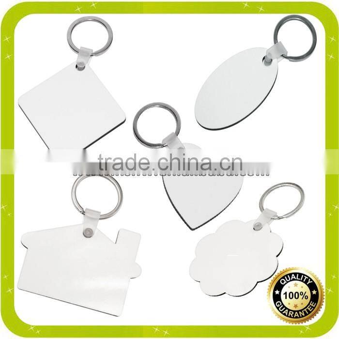 sublimation white blanks wood carving blank keychain