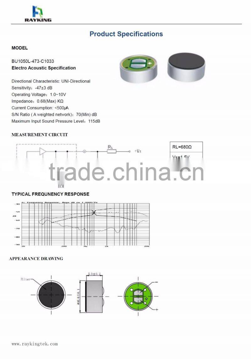 1050 mic acoustic component