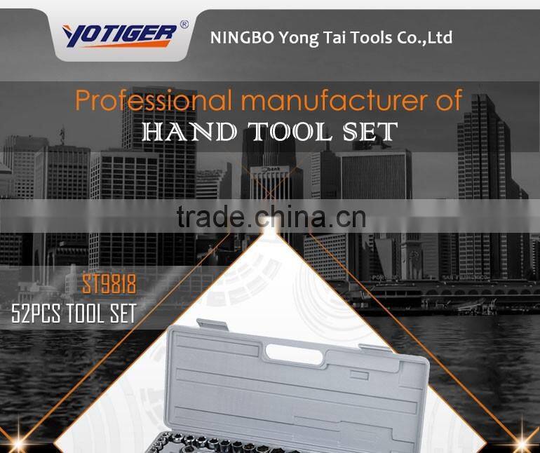 52Pcs 1/4"&1/2" Socket Set,Repair Used Hardware Tool Set