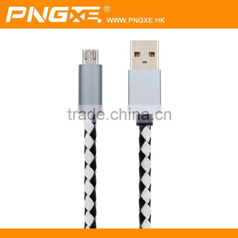 High speed colorful micro braided usb 2.0 cable with aluminum casing