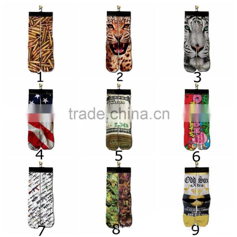 Wholesale socks 3d digital stereo printing thickening terry socks basketball teen tube socks young boy tube socks