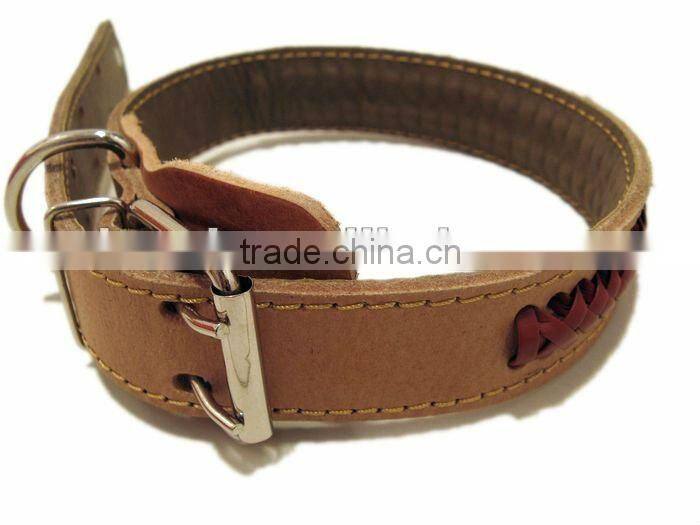 2012 Stylish Strong Genuine Leather Hunting Dog Collars Personalized