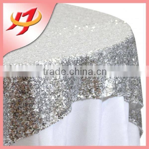 cheap round or square wedding embroidered gold sequin glitter table overlays