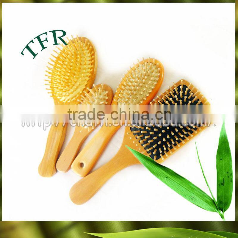eco friendly bamboo or wooden material massage hairbrush and mini comb