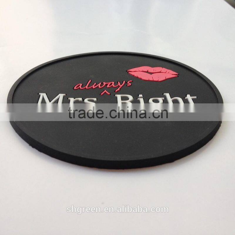 7mm thickness silicone rubber coaster for glass