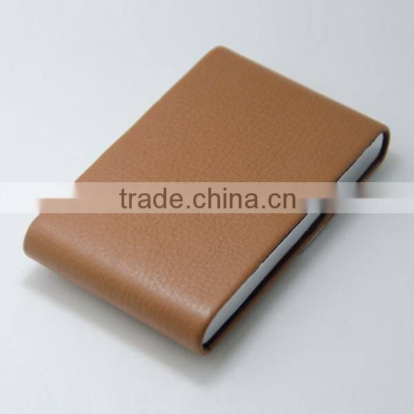 Vertical leather credit card case for business cards