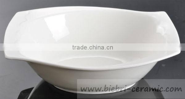 Rectangular Shape Luxury Super White Hotel And Restaurant Rice Soup Dessert Salad Pasta Serving Bowls By Ceramic Porcelain Fine
