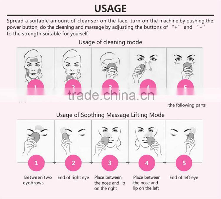 Wholesale USB rechargeable Skin Care ultrasound machine sonic face brush Best facial cleansing brush
