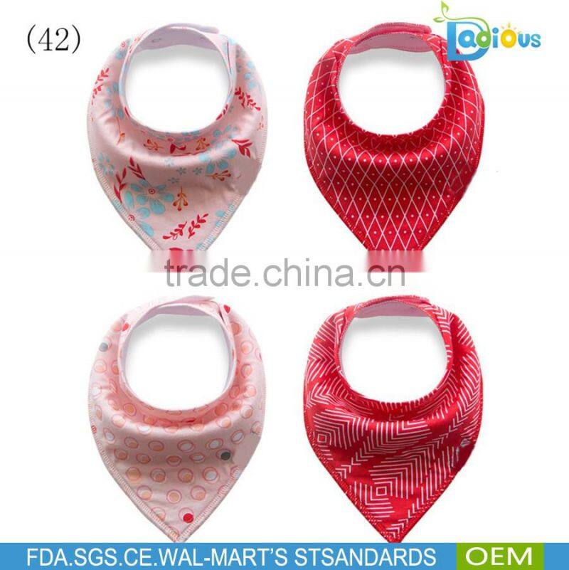 amazon bestseller 100% cotton Adjustable baby bandana drool bibs