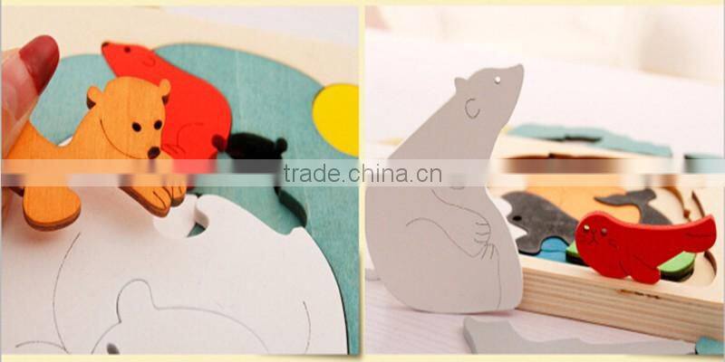 Wooden toy colorful jigsaw puzzles multi layer story puzzles educational puzzle for preschool children