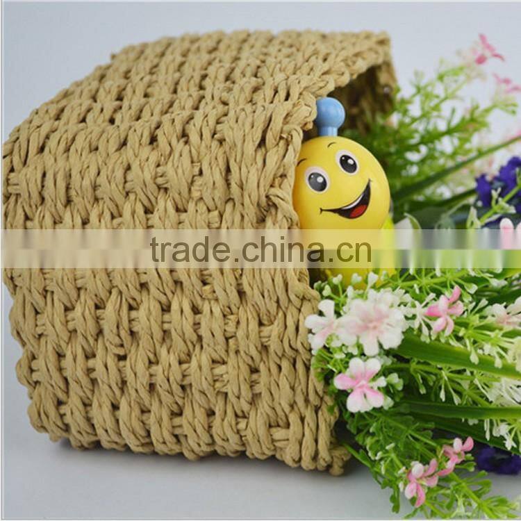 Home decoration recyclable paper rope handcraft flower gift basket