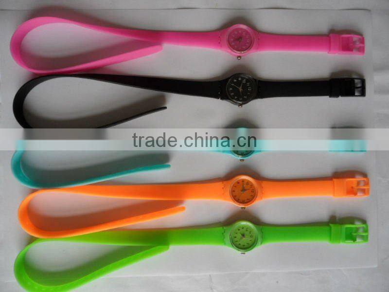 silicone long strap watch