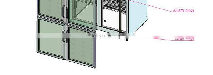 1000L Two Door Stainless Steel Commercial Beverage Cooler/Upright Beverage Cooler/4 Door Beverage Cooler