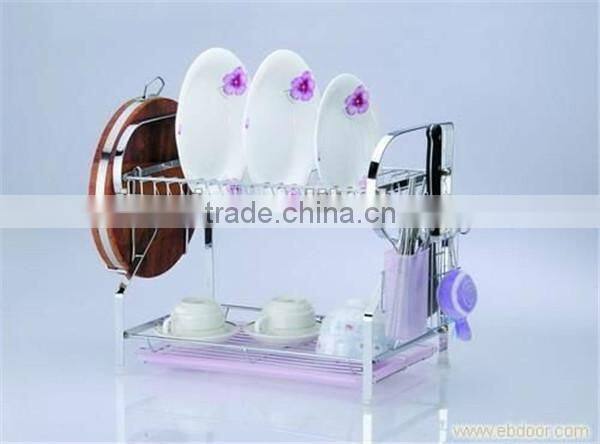 Hot Sale 2 Tier Kitchen Metal Corner Dish Rack