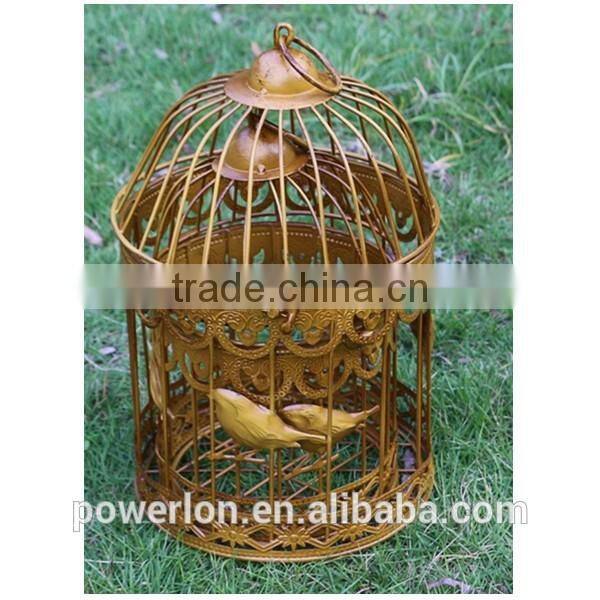 Shabby Golden Metal Handmade Bird Cage
