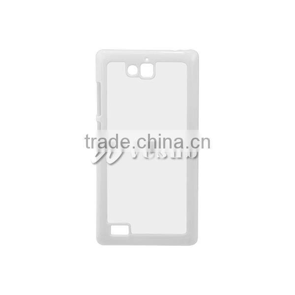 Custom Printed Cute Stylish 2D Sublimation White Color Plastic Mobile Phone Back Cover With Aluminum Sheet For Huawei Honor 3C