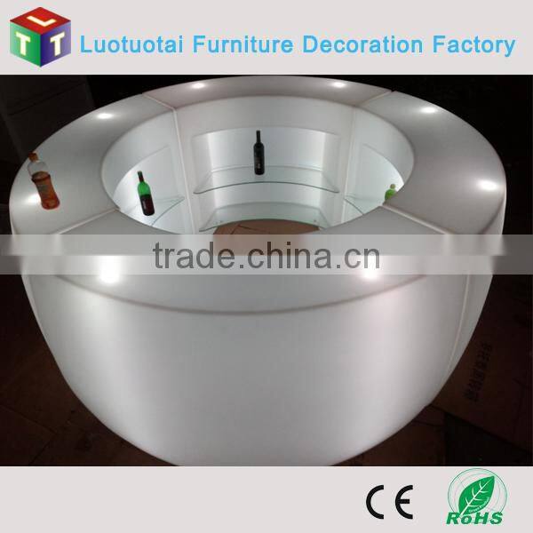 cheap plastic flexible led table/bar counter with light
