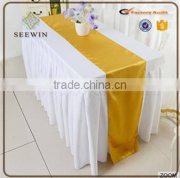colorful satin table runner factoty for wedding decoration
