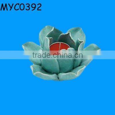 Ceramic lotus flower decoration candle stand