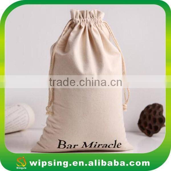 Organic Large Cotton Canvas Drawstring Bag with Logo Printed