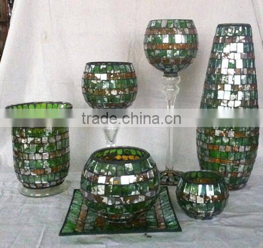 High Quality Mosaic Coloured Designer Glass Vase