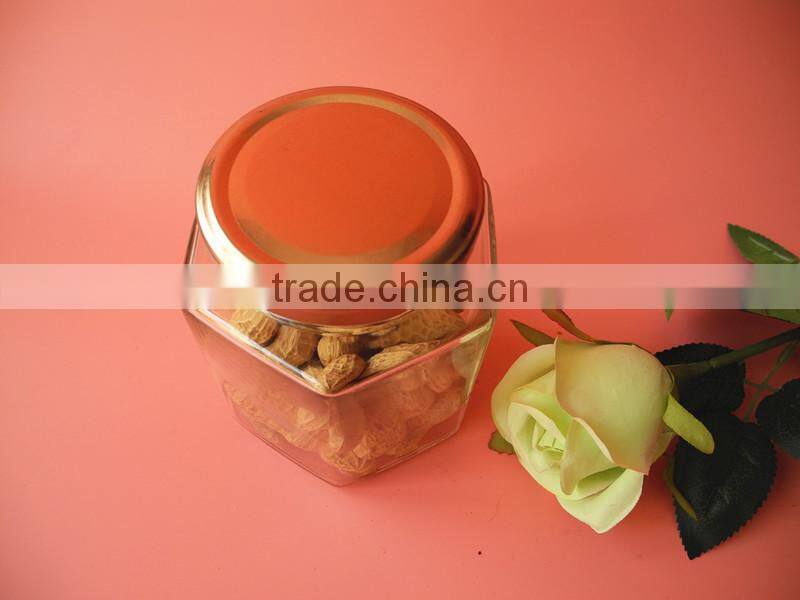 ecofriendly feature squat hexagon glass ketchup jar
