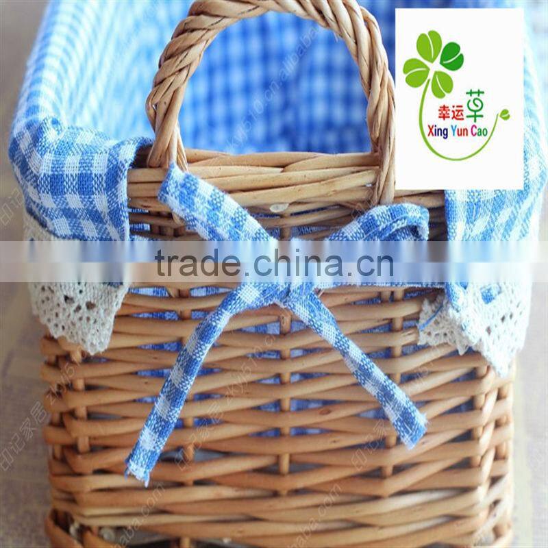 wicker&rattan square wicker basket with liner factory supply