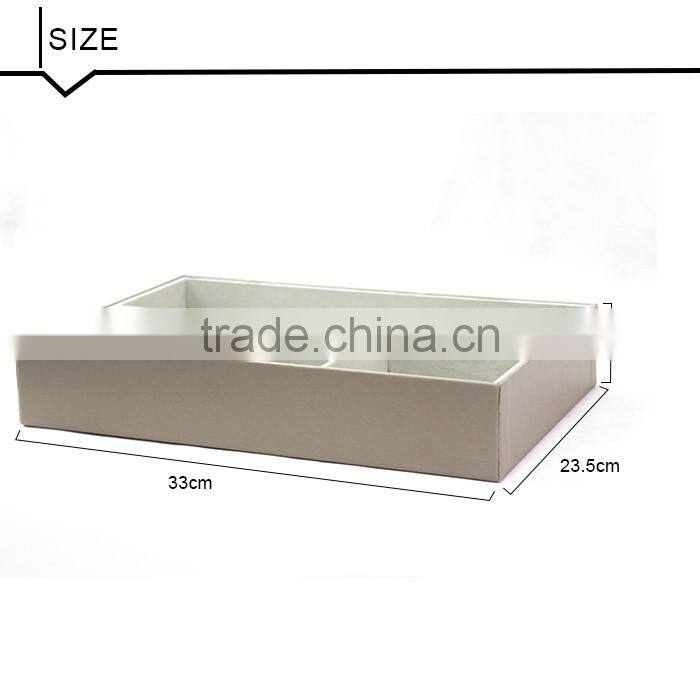 High Quality 4 Compartment Faux Leather Jewelry Storage Box With Flocking Inside