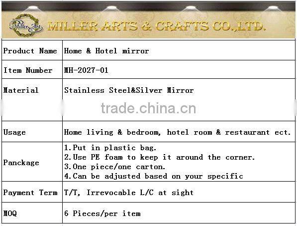 Stainless steel pentagon decorative mirror/wall hanging