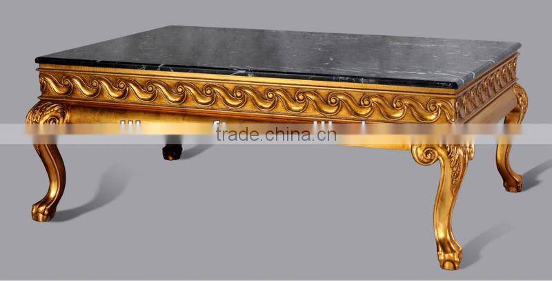 Rectangle antique coffee table with marble top FA-186P-01