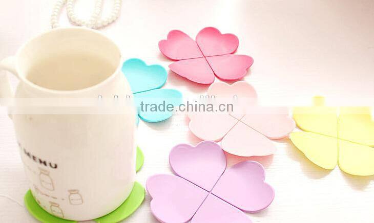 wholesale anti-scalding flower-shaped silicone coaster coffee insulation pad