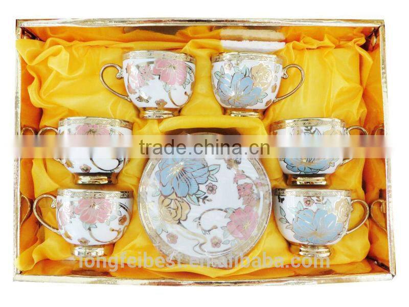 Delegant 12pcs Chinese Porcelain Coffee Cup Sets