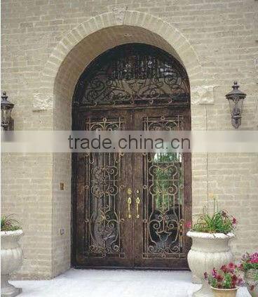 Bisini european gorgeous style galvanize wrought iron door (BG90050)