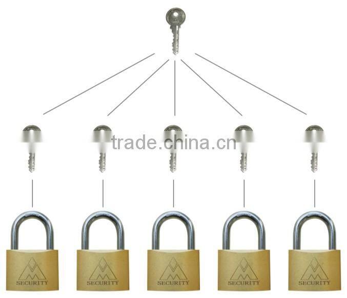 Brass padlock with master key