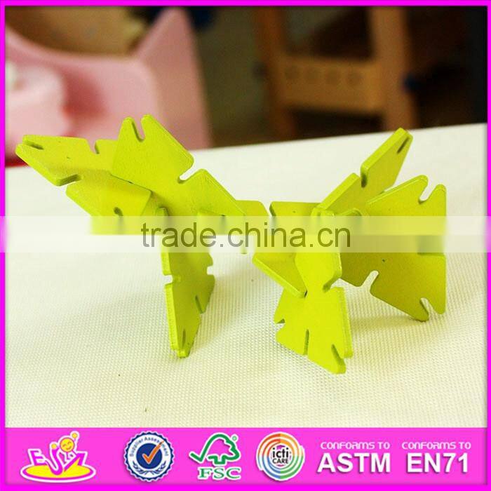2016 new design children wooden splicing toy, wholesale fashion kids wooden splicing toy W03B055