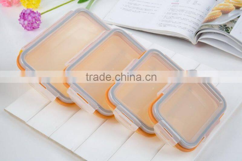 4 sizes Collapsible Silicone storage container / Silicone Folding Lunch Box