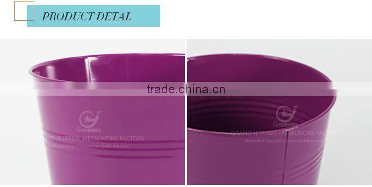 Metal unique powder coated colourful flower colorful pots colorful garden pots