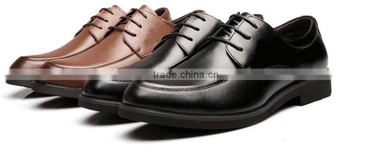 Black Cowhide Leather Officer Business Men Shoes