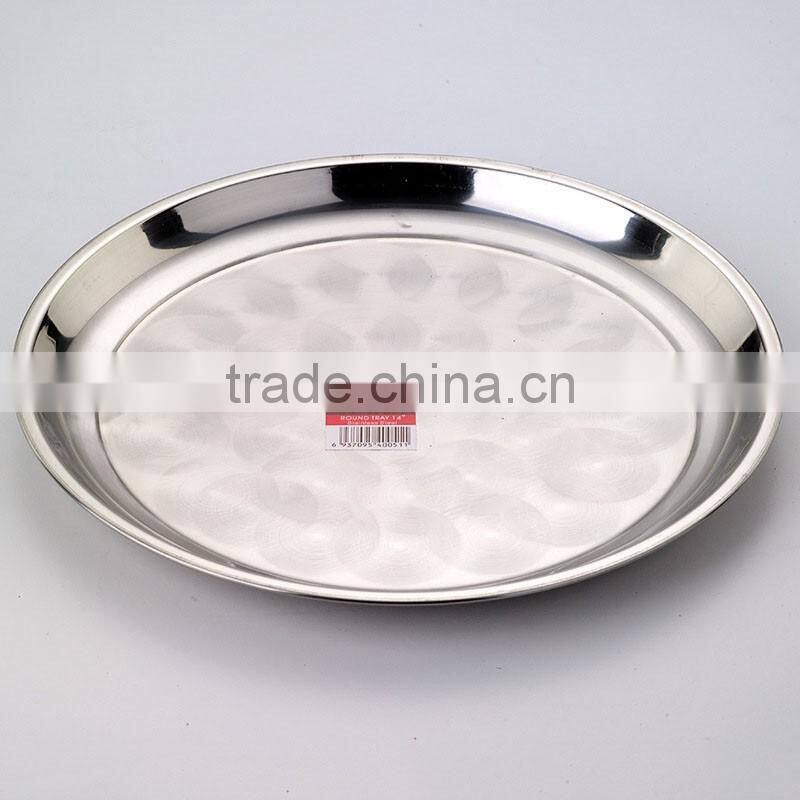wholesale flat bottom elegant seafood tray stainless steel plate set